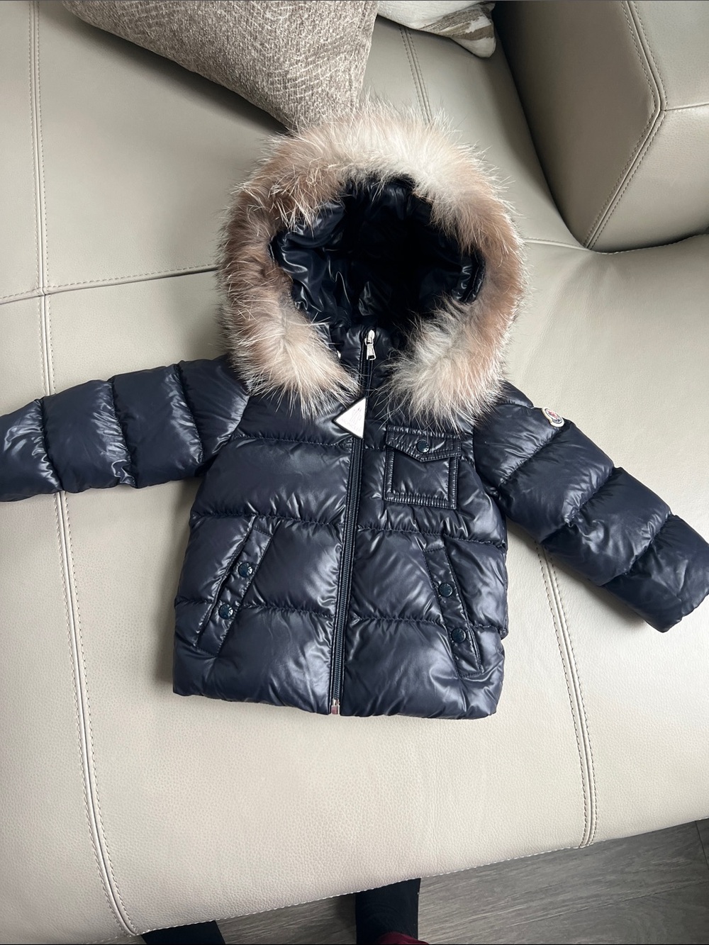 moncler K2 Hooded Faux Fur-Trimmed Down Jacket size 18/24 months